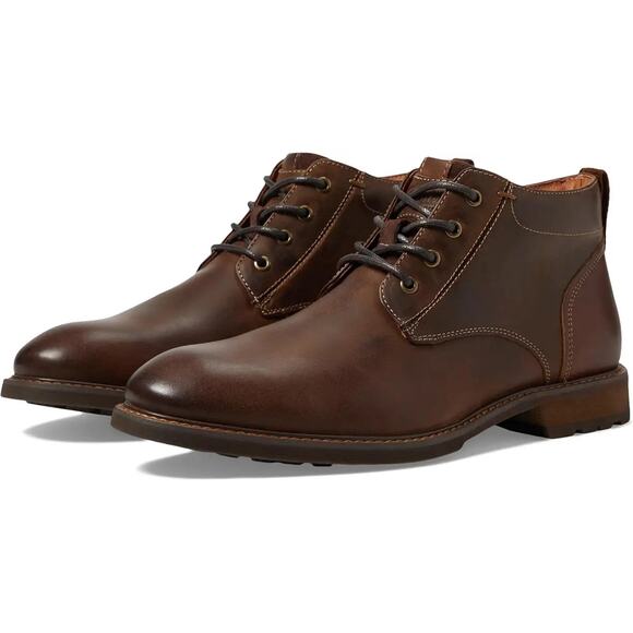 Florsheim Mens Lodge Plain Toe Chukka Boot US 11.5 M Brown Leather NIB - Picture 1 of 13